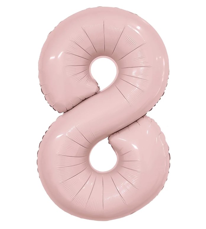 Цифра 8 "Пыльная роза" гелиевая, Slim