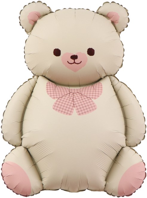 Мишка с розовым бантом