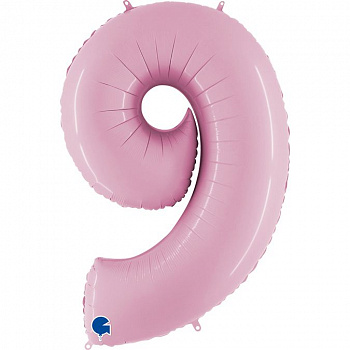 Цифра 9 "Нежно-розовая" гелиевая
