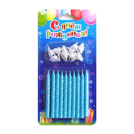 Свечи Голубые 6 см 10 шт