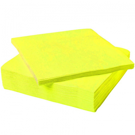 Салфетки Жёлтые однотонные уп/20 шт, 33 см (остаток 1 уп)
