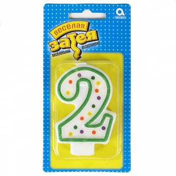 Свеча-цифра "2" 7,6см