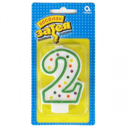 Свеча-цифра "2" 7,6см