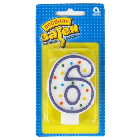 Свеча-цифра "6" 7,6см