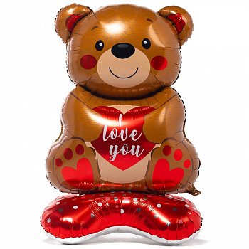 Большой коричневый мишка 105 см на подставке (не летает)