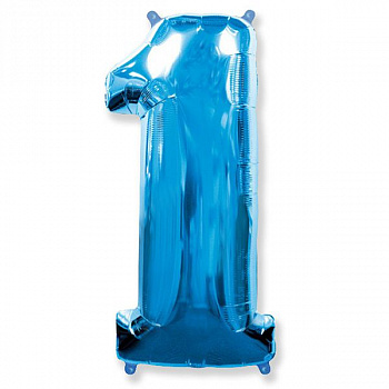 Цифра 1 "Синяя" гелиевая
