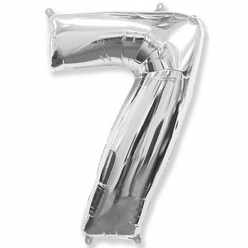 Цифра 7 "Серебро" гелиевая