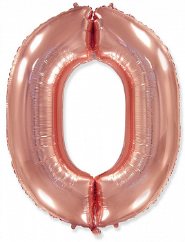 Цифра 0 "Розовое золото" гелиевая
