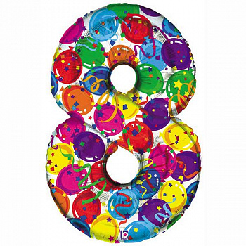 Цифра 8 "Шары" гелиевая