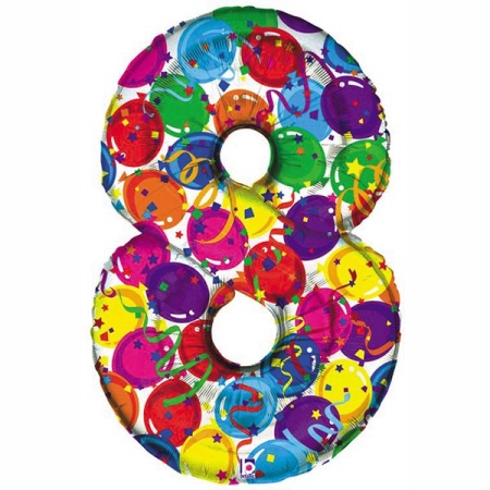 Цифра 8 "Шары" гелиевая