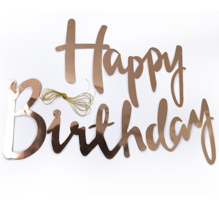 Гирлянда Happy Birthday Розовое золото
