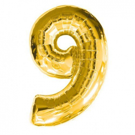 Цифра 9 "Золото" гелиевая