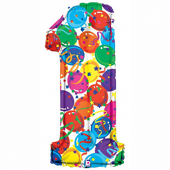 Цифра 1 Дизайнерская гелиевая