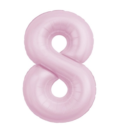 Цифра 8 "Зефирная" гелиевая, Slim