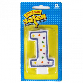 Свеча-цифра "1" 7,6см