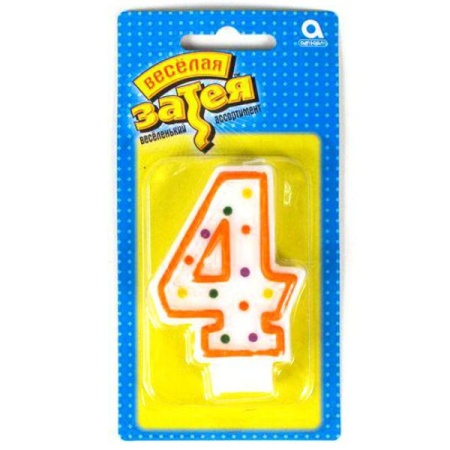 Свеча-цифра "4" 7,6см