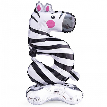 Цифра 5 Зебра на подставке 45см