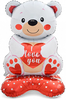 Большой белый мишка 105 см на подставке (не летает)