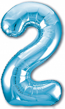 Цифра 2 "Голубая" гелиевая