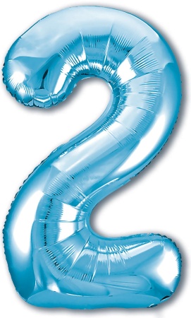Цифра 2 "Голубая" гелиевая
