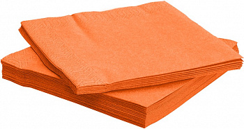 Салфетки Оранжевые однотонные уп/20 шт, 33 см (остаток 1 уп)