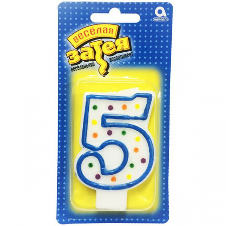 Свеча-цифра "5" 7,6см