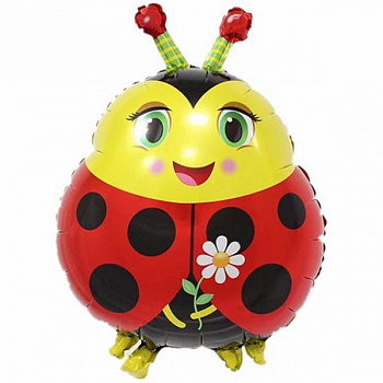 Божья коровка с цветком