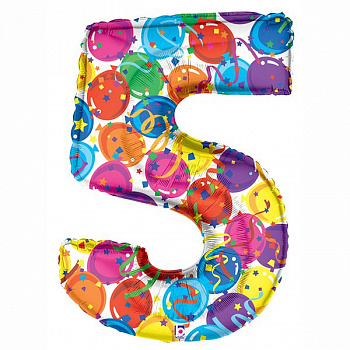 Цифра 5 "Дизайнерская" гелиевая