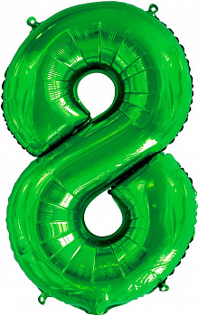 Цифра 8 "Зелёная" гелиевая