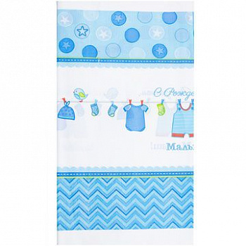 Скатерть п/э С Рождением, Малыш 140*260 см (остаток 3)