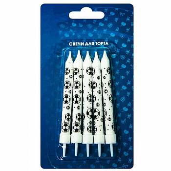 Свечи Футбольные мячи 9 см, 5 шт