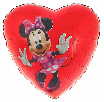 Красное сердечко с Минни
