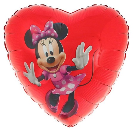 Красное сердечко с Минни