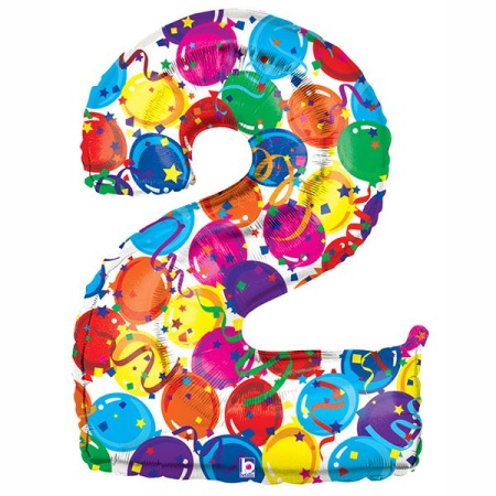 Цифра 2 Дизайнерская гелиевая