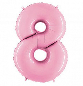Цифра 8 "Нежно-розовая" гелиевая