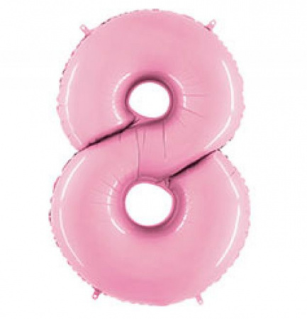 Цифра 8 "Нежно-розовая" гелиевая