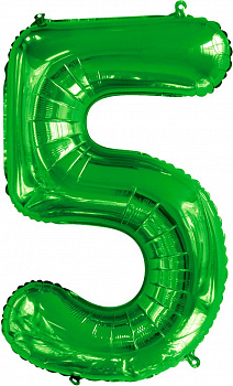 Цифра 5 "Зелёная" гелиевая