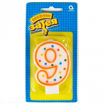 Свеча-цифра "9" 7,6см