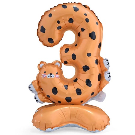 Цифра 3 Леопард на подставке 45 см