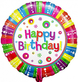 Яркий круг С днём рождения! Пузырьки