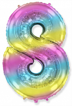 Цифра 8 "Радужная" гелиевая