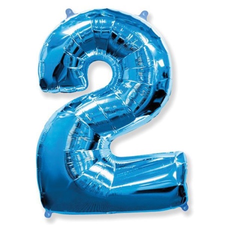 Цифра 2 "Синяя" гелиевая