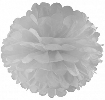 Бумажный помпон Белый 36 см