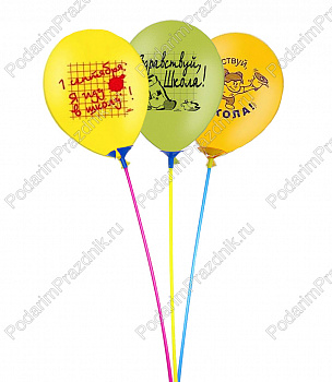 Шар на палочке "Я иду в школу!" 22 см