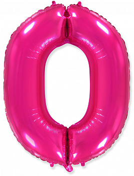 Цифра 0 "Фуксия" гелиевая