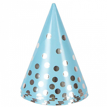 Колпачки Голубые в горошек серебряный уп/6шт