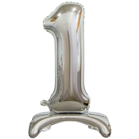 Цифра 1 Серебро на подставке