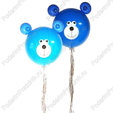 Большой шар "Мишка для мальчика" с гирляндой-дождик (цена за 1 шт)