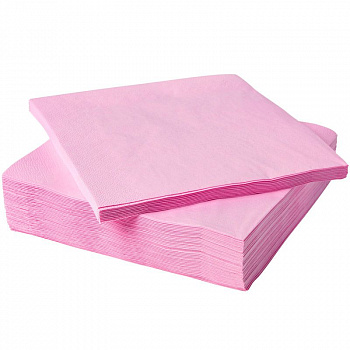 Салфетки Розовые однотонные уп/20 шт, 33 см (остаток 1 уп)