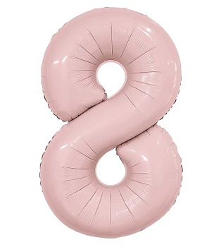 Цифра 8 "Пыльная роза" гелиевая, Slim